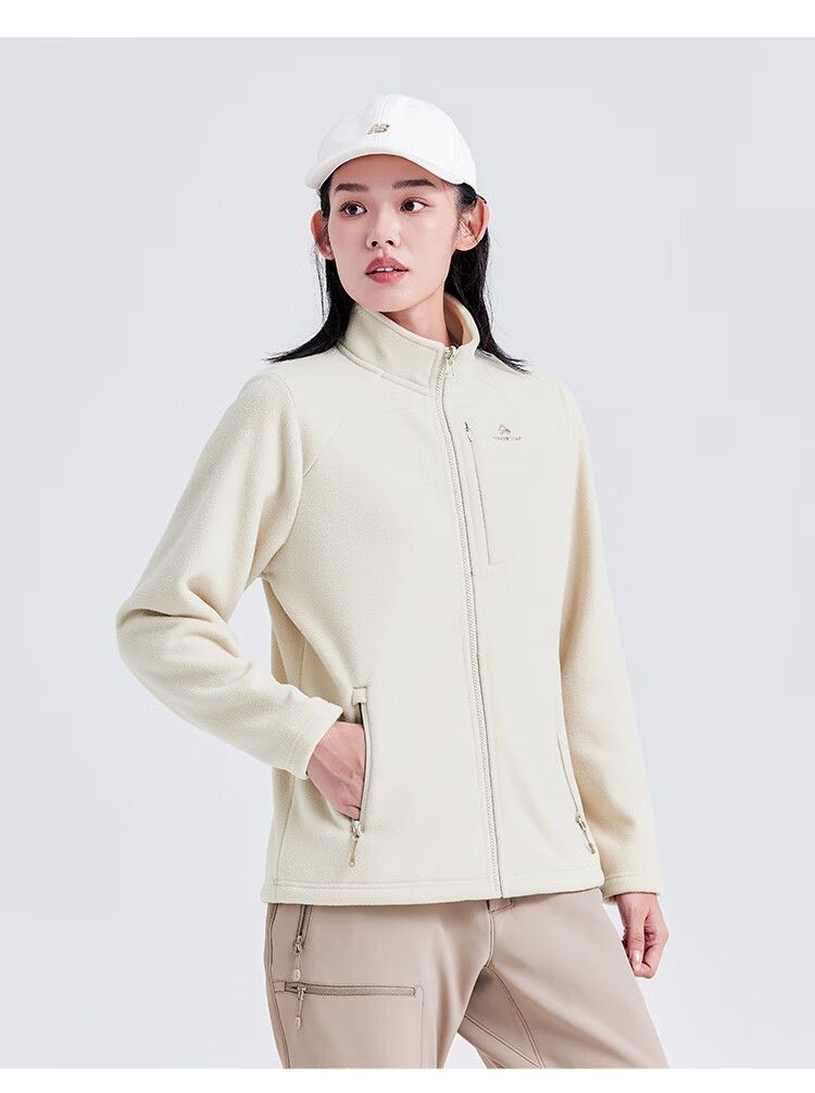 Pioneer Camp Outdoor Stand-Collar Fleece Jacket for Women, Autumn And Winter Plush Lining Fleece Coat, Windproof Warm Cardigan Inner Layer 21
