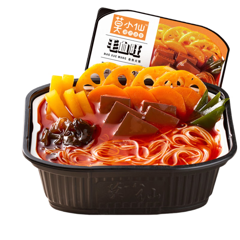 莫小仙自热火锅毛血旺340g/盒 方便速食食品懒人重庆麻辣烫零食夜宵