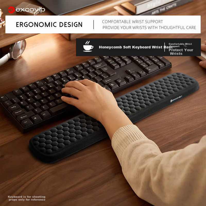 EXCO Honeycomb Soft Keyboard Handrest, Ergonomic Mouse Pad, Wrist Rest, Keyboard Wrist Support, Wrist Pad, Anti-Tendonitis Palm Rest 0444 3