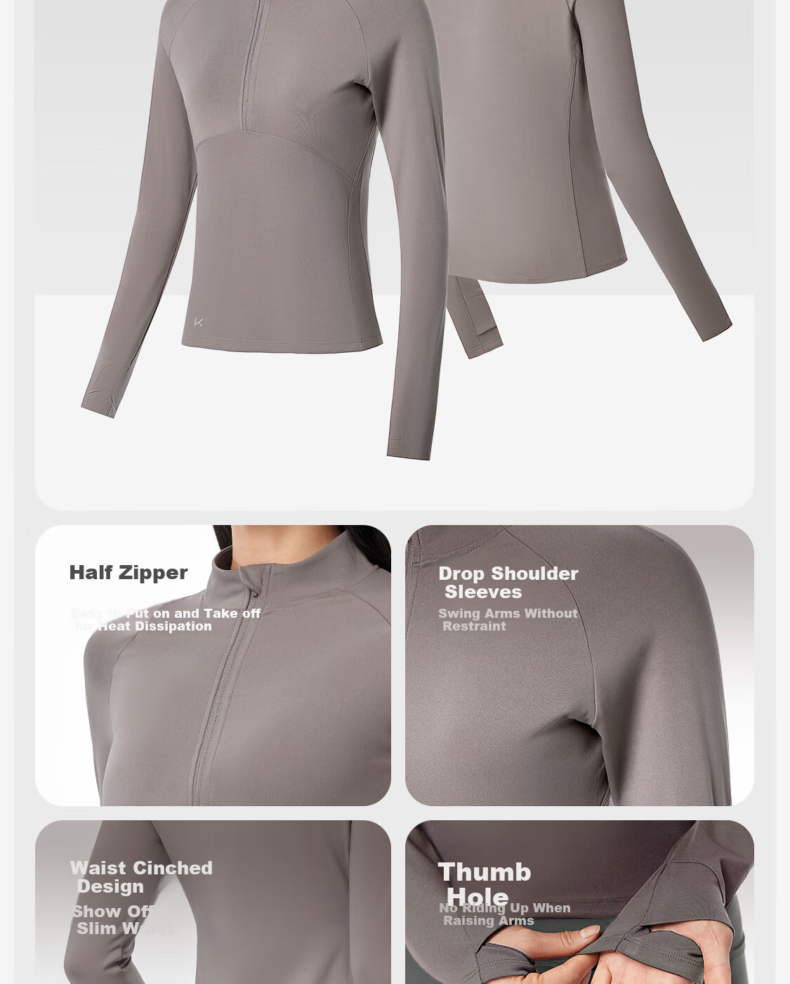 Keep Long-Sleeve T-Shirt for Women, Spring Outdoor Running Sportswear, Fitness Warm Breathable Top, Oat Milk Color, Size S 5