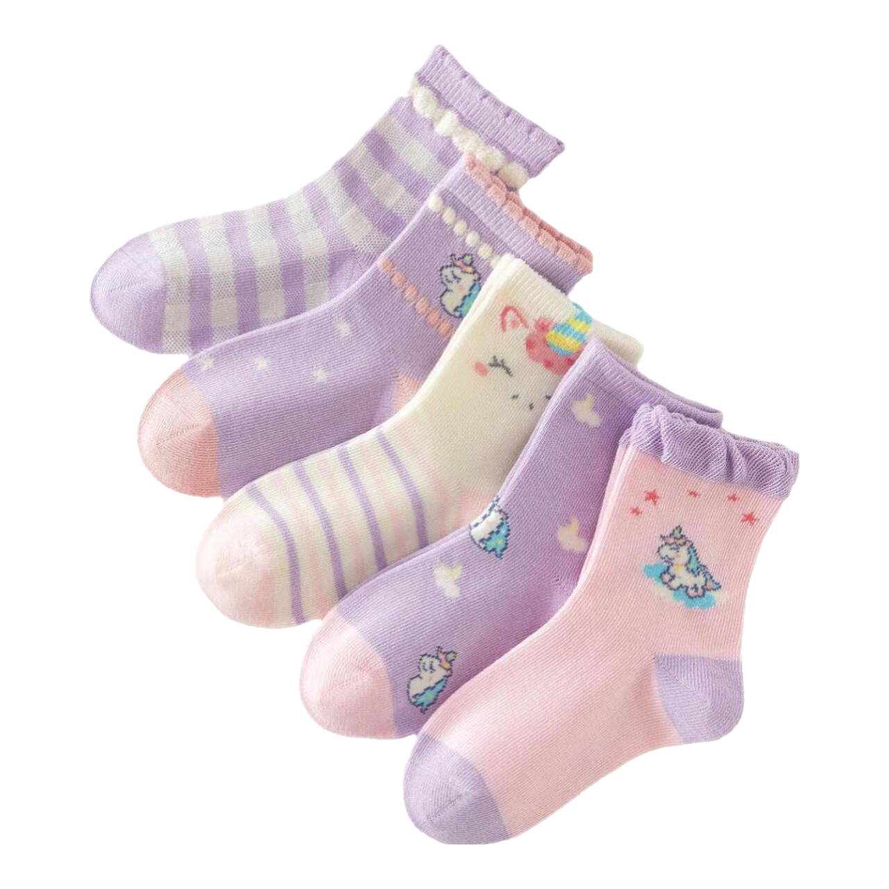Caramella Spring And Summer Children's Socks, Girls' Mid-Calf Socks, Cartoon Cute Xinjiang Cotton Soft Comfortable Baby Floor Socks