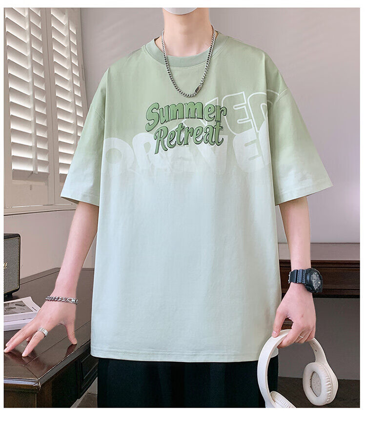 Zuofeili Short-Sleeve T-Shirt for Men, Summer 2026 New Style, Youth Trendy Brand Top, Loose-Fitting Half-Sleeve Undershirt for Middle And High School Students 8