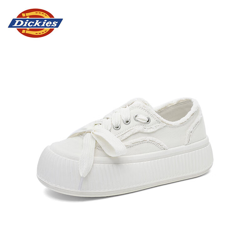 Dickies Women's Canvas Shoes, Fashionable Versatile Breathable Wear-Resistant Casual Shoes White Sneakers for Women, Beige, Size 37