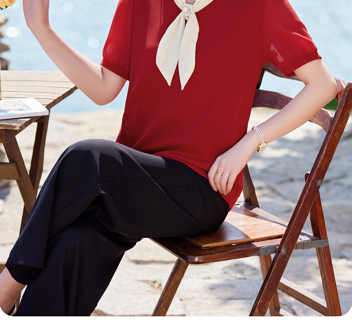 Yuzhaolin Xipo Po Knitted T-Shirt Summer Middle-aged and Elderly Women's Mom Short Sleeve Top Y52T169 6