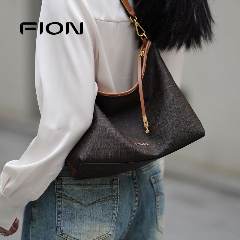 FION New Women's Handbag, Tote Bag with High-End Feel, Large Capacity Shoulder Crossbody Bag, Birthday Gift