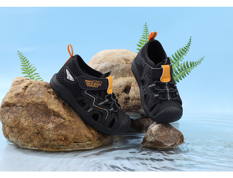 Dr. Jiang Toddler Walking Shoes Summer Boys Comfortable Breathable Closed-Toe Children's Sandals 2B14A2041AM Black Size 30 6