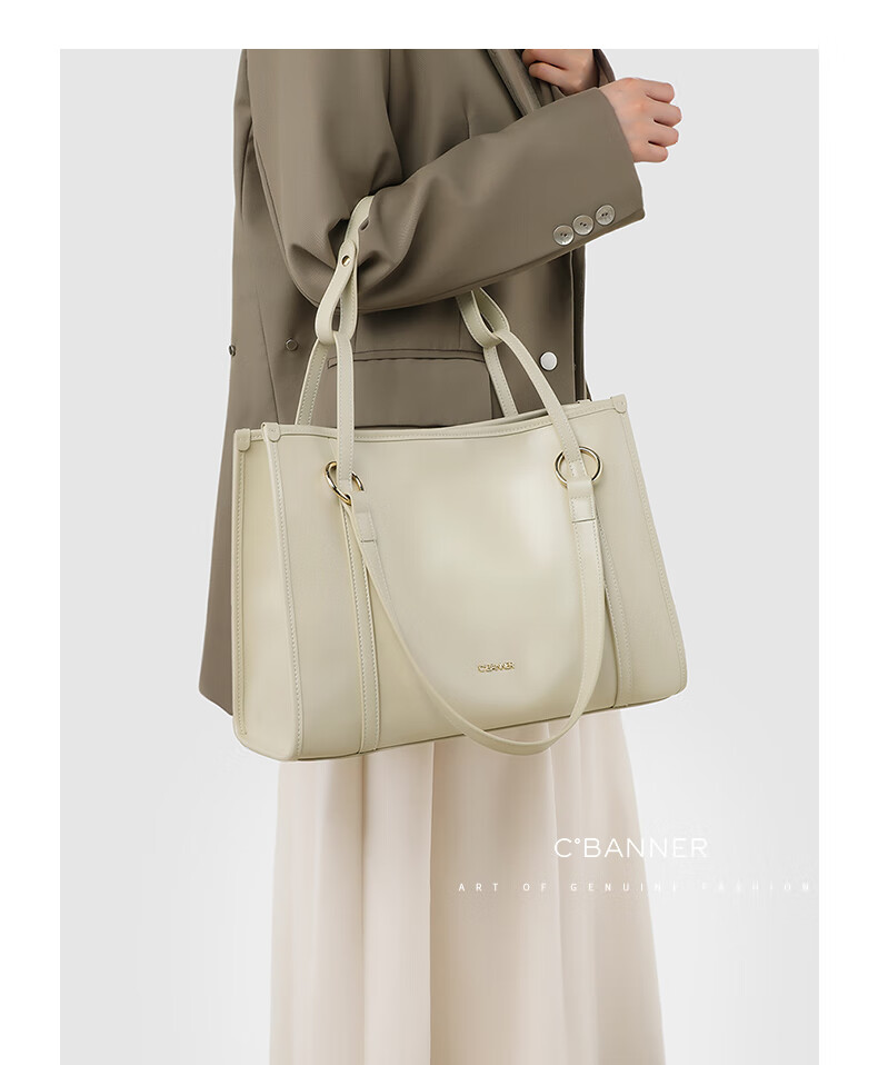 C.BANNER Leather Handbag, Women's Tote Bag, Large Capacity Shoulder Bag, Underarm Bag, Brand Birthday Gift for Girlfriend on May 20 2