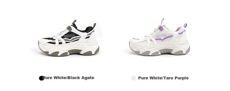 Yierkang Women's Chunky Sneakers, Casual Sports Shoes, Lightweight Mesh Upper, Thick-Soled Versatile Trendy Shoes, Snow White/phantom Gray, Size 35 3