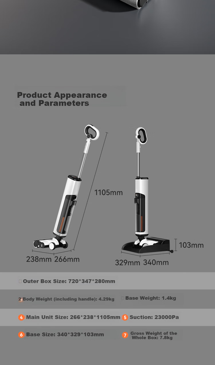 UWANT Cloud 2.0 Ultra Floor Scrubber [23kPa Hurricane Suction, No Odor, No Hair Entanglement] Ultra-Thin Flat Mop, All-In Cleaning And Mopping Automatic Self-Cleaning 27