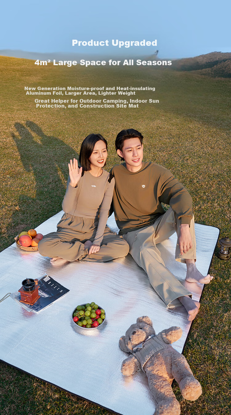 JD Original Colored Film Moisture-Proof Mat, Outdoor Picnic Mat, Grass Tent Moisture-Proof Ground Mat, Yellow And White Checkered Pattern, 150*200cm 7