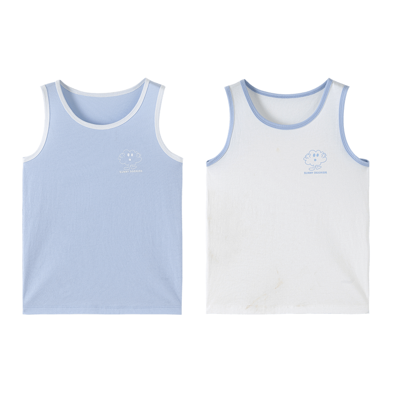 Dingguagua Children's Small Vest, Summer Pure Cotton Thin Style, Boys' Baby Undershirt, Inner Wear Undershirt, 2-Pack Set, Combination Three 120