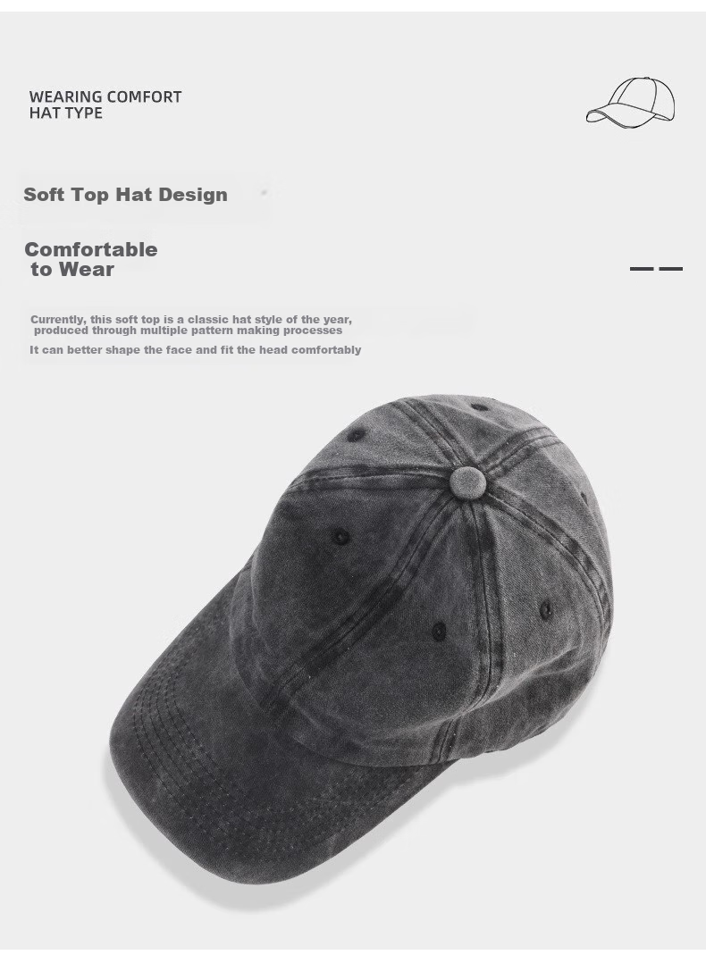 XUEXIMAN Men's Casual Fashion Baseball Cap, Soft-Top Visor Hat for Men, Sun Protection Cap, Korean Style Versatile Hat 4