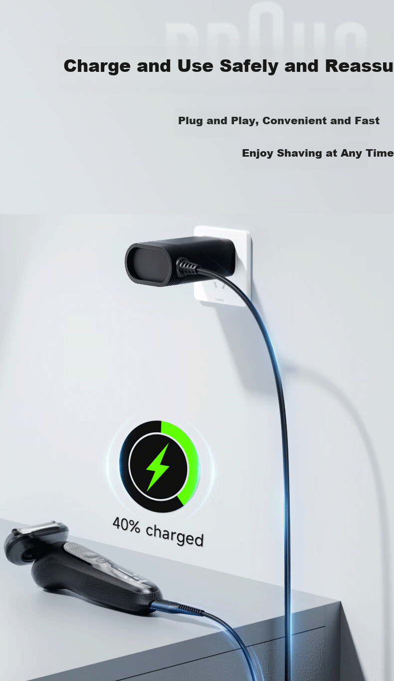 Masentek Compatible with Braun Shaver Charger, Universal Charging Cable for Braun Series Small Leopard Pro+/S9/S8/S7/S6/S5/S3/190/1775/2675 Thunder 3