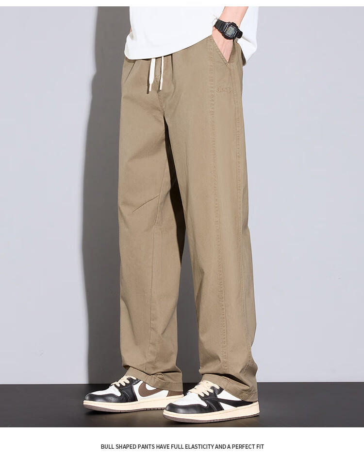 JEEP High-End Men's Casual Pants, New Spring And Autumn 2026 Style, Loose Straight-Leg Trousers, Trendy Wide-Leg Long Pants for Me 12
