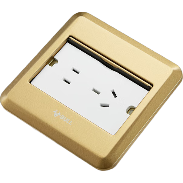 BULL Switch Socket Five-Hole Floor Socket Full Metal Panel Titanium Gold 5-Hole Floor Ground Socket GD8Z223