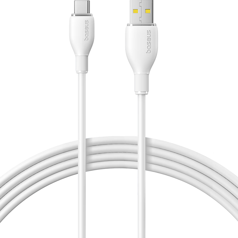 Baseus Type-C Data Cable, 6A Super Fast Charging 100W/66W, Suitable for Huawei Charging Cables P50/Mate60 Honor 70 Pro/50 Xiaomi Phone Cables Car Charger, Bright Moon White