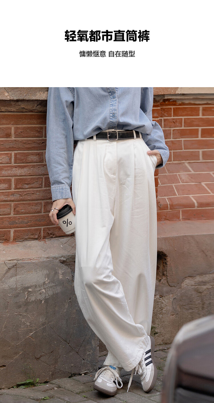 Dme [Relaxed Loose Pants] Spring Japanese Style Commuter Pleated Cloud-Like Cotton Trousers, Slimming And Versatile Women's Casual Pants 3