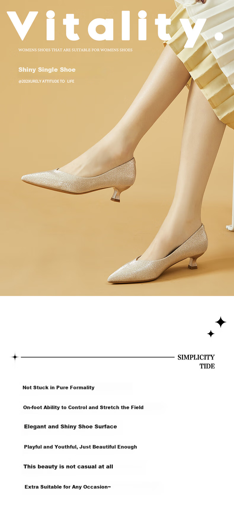DAPHNE Champagne Silver Wedding Shoes for Women, Pointed Toe Stiletto Elegant Low-Cut Women's Pumps 4623101027 Champagne Color Size 38 1