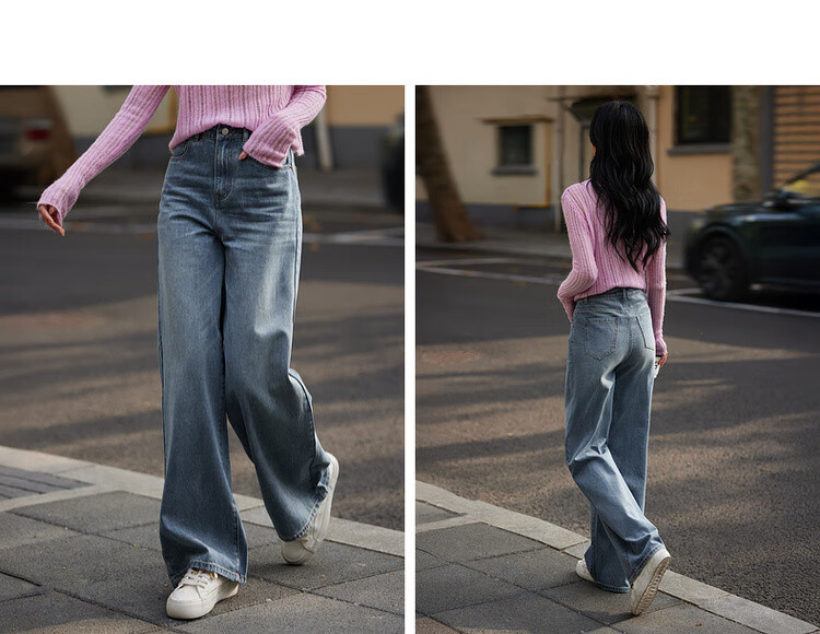 Dme [Retro Tube Maogao Craft] Spring Lightweight Cloud-Feel Cotton Straight-Leg Trousers, Slim-Fit Versatile Women's Jeans 5