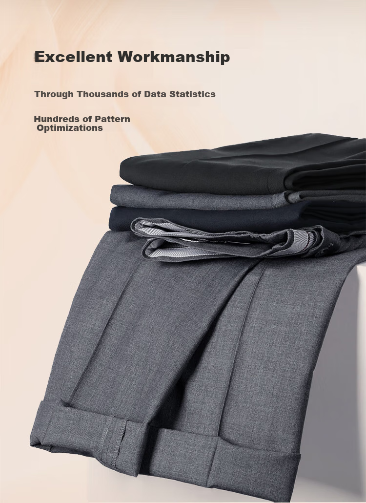 Hodo [No-Cut No-Iron] Men's Business Straight-Leg Trousers, Black, All Seasons, Size 36 1