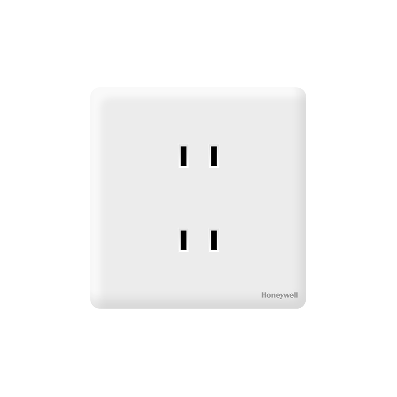 Honeywell Switch Socket Panel, Four-Hole, 86-Type Concealed Ultra-Thin Frameless Wall Socket, A8 Cream White