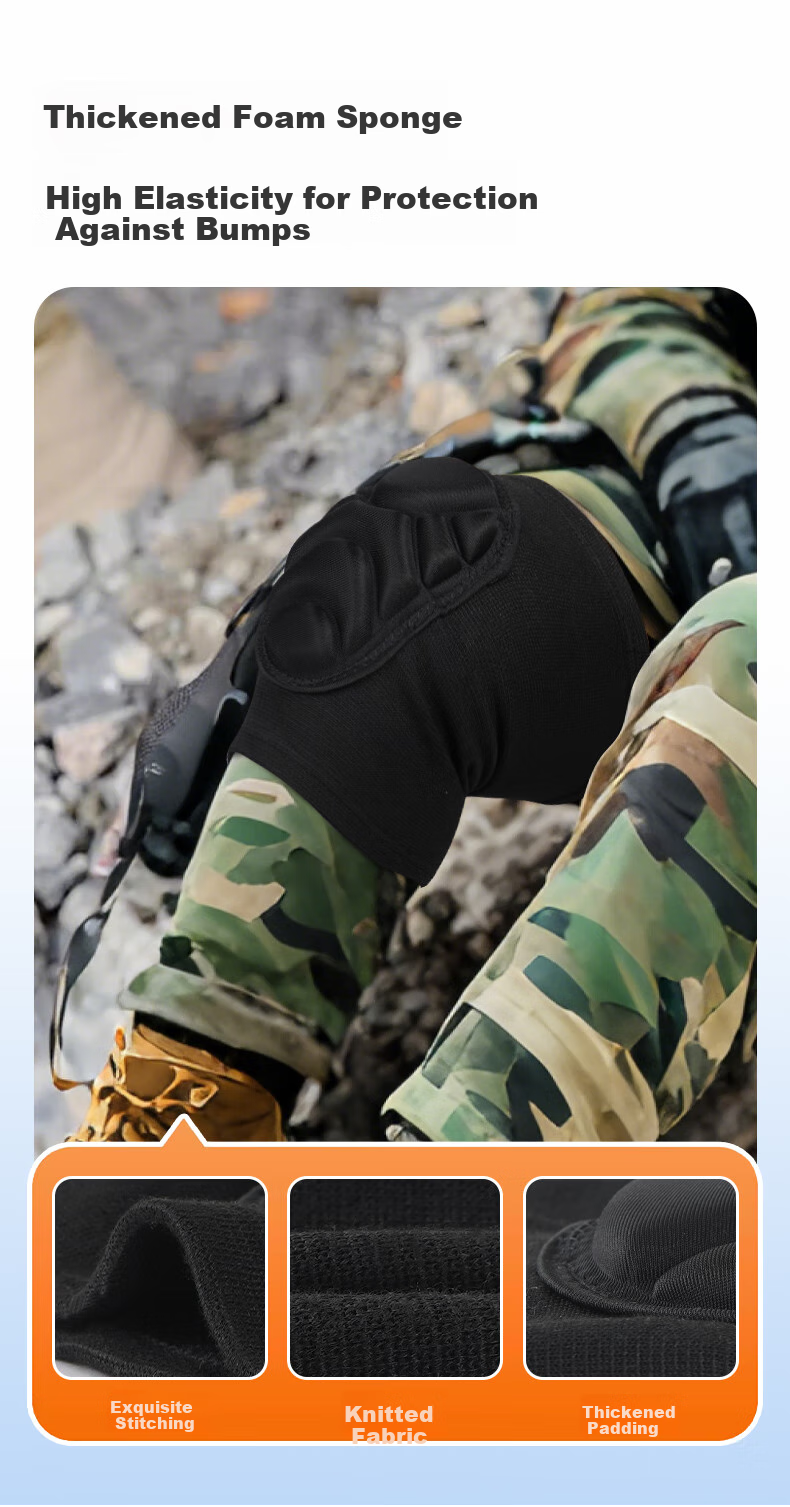 NAILEKESI N Knee And Elbow Pads, Tactical Four-Piece Set, Thickened, New Recruit Training, Pre-Enlistment Kit, Crawling Obstacle, Anti-Collision Set 3