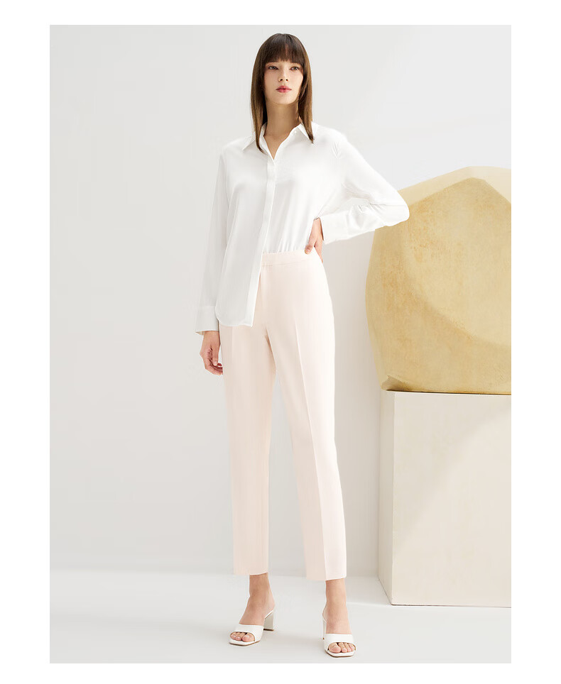 G2000 [Smooth Color Linen/drape] Women's Spring And Summer Elegant Comfortable Commuter Casual Shirt, Linen Color, XS/32 8