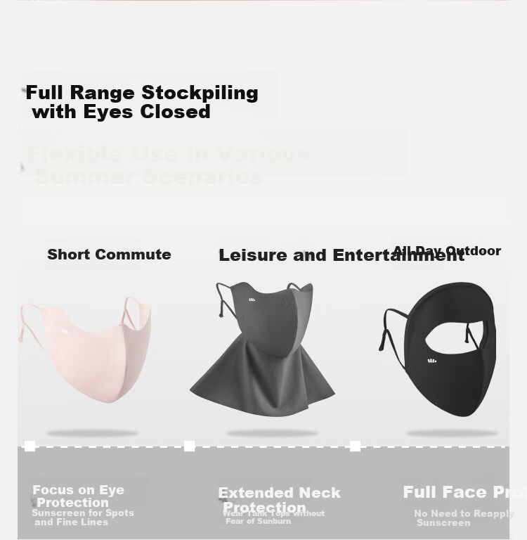 Beneunder Sun Protection Neck Gaiter for Women, UV-Resistant Face Mask, Sun Protection Face Covering, Mountain Gray AL219 5