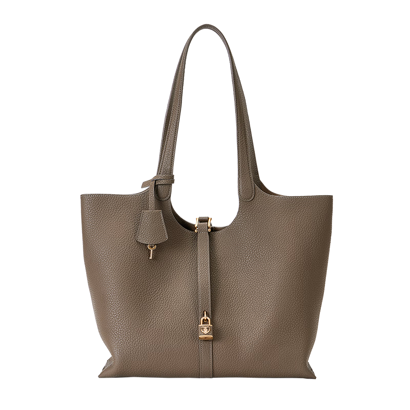 Hush Puppies Women's Handbag New Large Capacity Tote Bag Leather Shoulder Bag High-End Commuter Bag Birthday Gift for Girlfriend