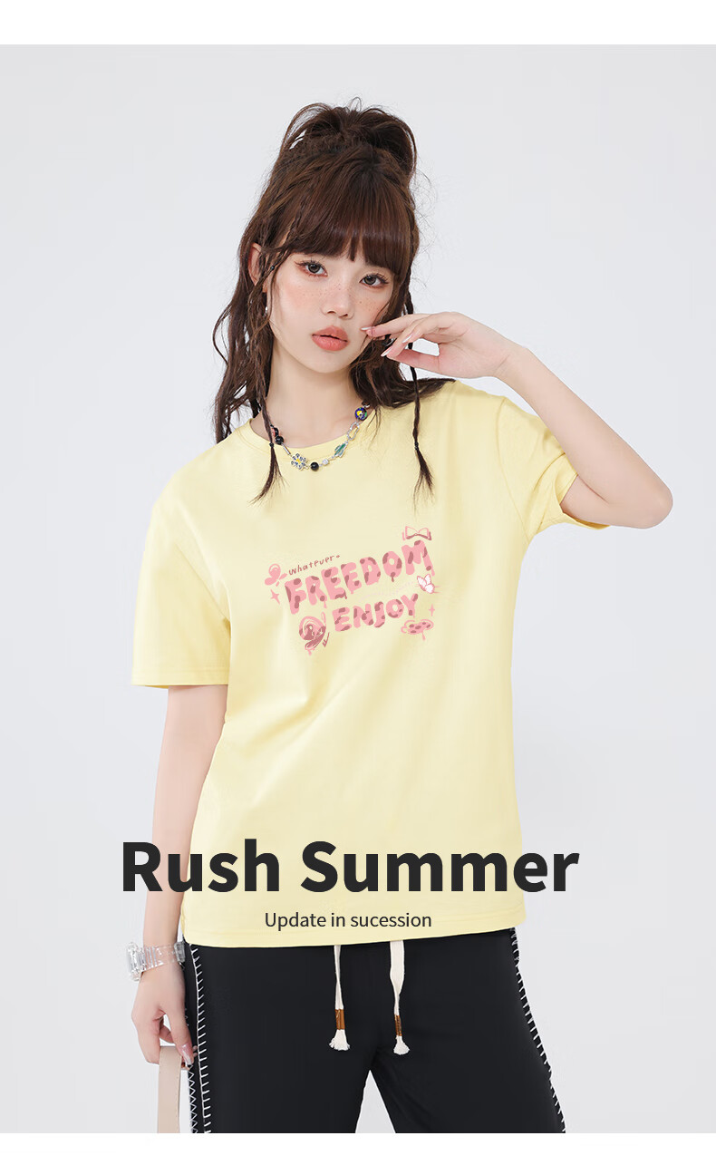 Warrior Pure Cotton Loose Short-Sleeve T-Shirt for Women, Versatile Casual Fashion Top for Summer 2026, Skin-Friendly And Breathable Women's Clothing 7