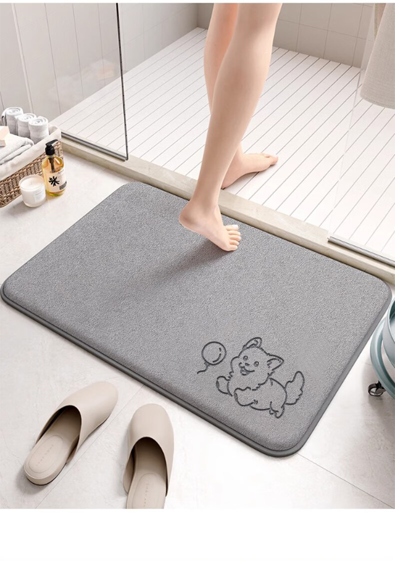 Simple American Style Bathroom Non-Slip Water Absorption Mat Toilet Entrance Quick-Dry Floor Mat 40*60cm 11