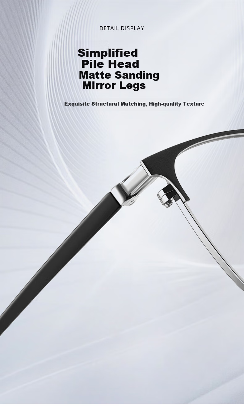 CAPONI Japanese Imported Photochromic Reading Glasses for Men, Smart Zoom, Ultra-Light Semi-Rimless, High-Definition, Anti-Blue Light, Pure Titanium, Bifocal 8