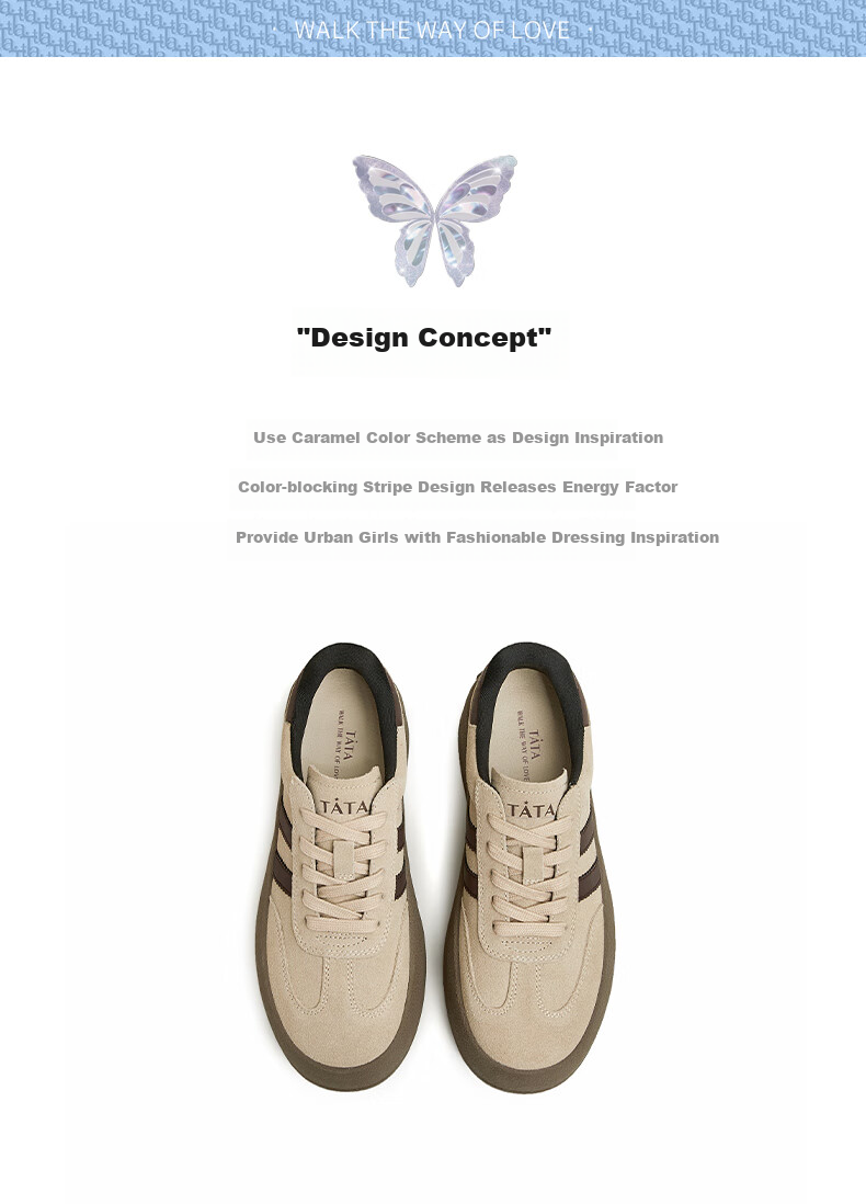 TATA Retro Flat Sneakers Women Casual Shoes Off-White/Black/Gray (Breathable Mesh) Size 36 2