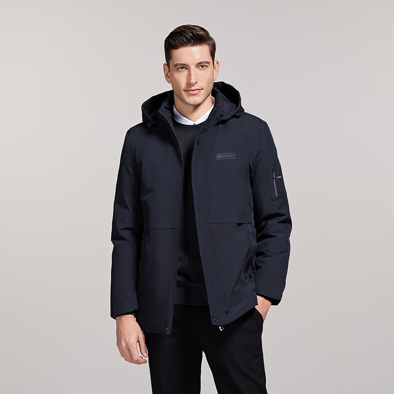 ROMON Cotton Jacket for Men, Autumn And Winter Warm Hooded Casual Outdoor Loose Puffer Coat MY401 Black 4XL 5