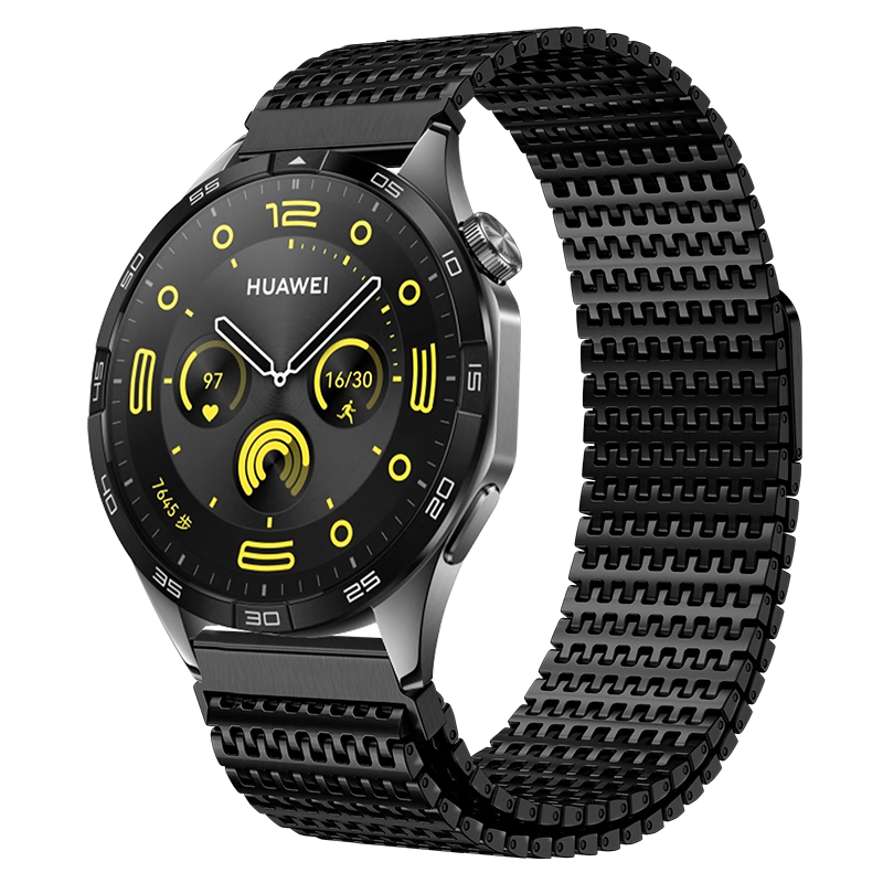 Binghong Magnetic Steel Strap for Huawei GT3 GT3 Pro GT2 Watch5 GT5 Pro 42mm 20mm Black