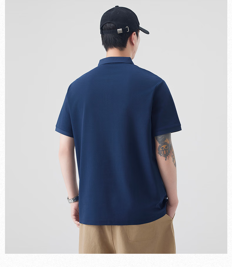 MMOPTOP Father's Day American Print Ice Silk Polo Shirt T-Shirt Men's Summer Business Casual Short Sleeve MP15 Black M 10