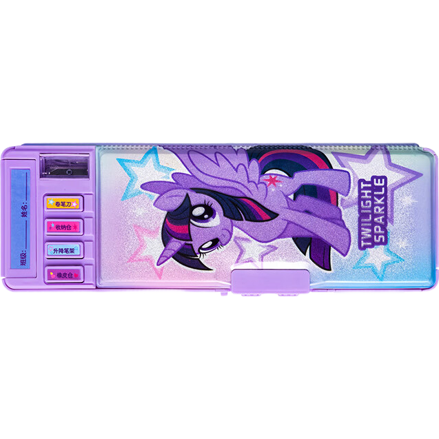 IiGEN My Little Pony Pencil Case, Stationery Box for Girls, Elementary School Students, High-Quality Purple Password Lock, Large Capacity, Multifunctional Plastic Pencil Case, Back-To Gift, Birthday Present 3537