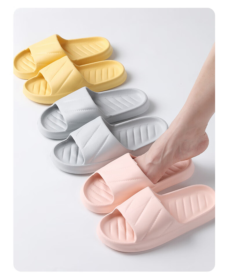 FOOTOPPO Slippers for Women And Men, Summer Home Use, Non-Slip Couple's Indoor Thick-Soled Bathroom Slide Sandals 14
