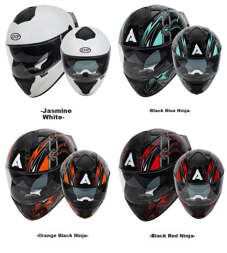 ZNPAM928 Dual-Lens Motorcycle Helmet Four-Season Universal Unisex Summer Bluetooth Full Face Cement Gray M 11