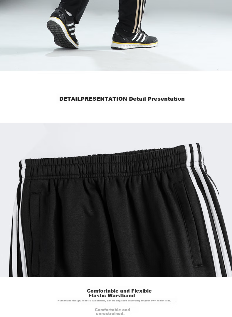 Adidas Men's And Women's Pants, Spring Loose Breathable Straight-Leg Trousers for Running, Sports Windproof Casual Pants, Black And Gold, Size S 14