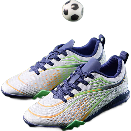 361° Children's Soccer Shoes, 2025 All-Season Youth Shock-Absorbing Rebound Sports Cleats, Wear-Resistant Training Shoes, Silver, Size 37