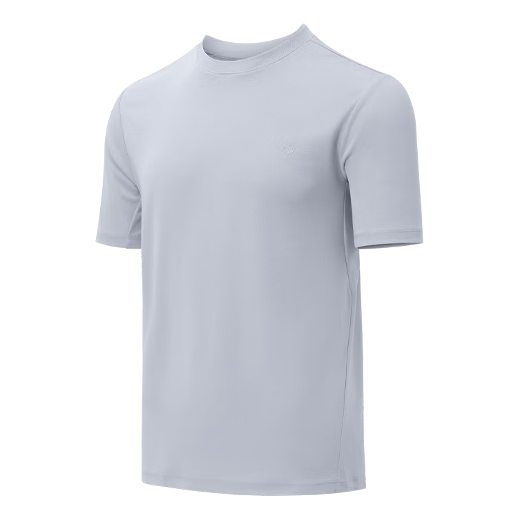 JD Original 300 Summer Outdoor Men's Sports T-Shirt, Quick-Dry Short-Sleeve Breathable Ice Silk Cool-Touch Short Tee, Light Mist Gray 2XL