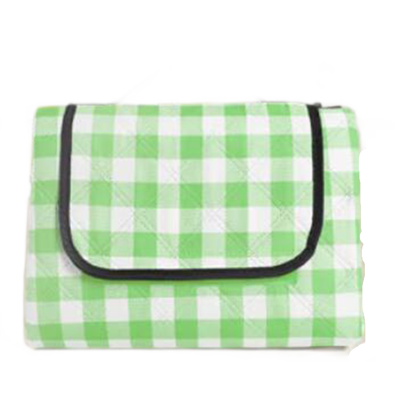 Etravel Picnic Mat, Ultrasonic Washable Outdoor Thickened Moisture-Proof Camping Mat, Extra Large Floor Mat, Green And White Checkered Pattern, 2*2 Meters