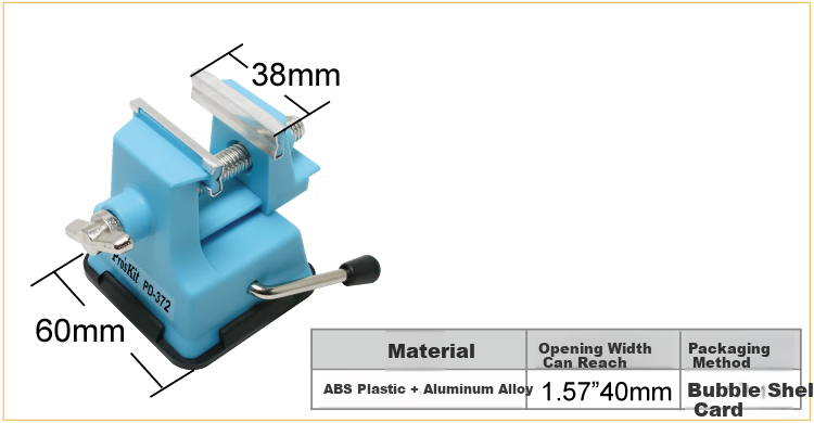 Pro'sKit Bench Vise, Industrial Grade, Small Household Multi-Functional Workbench, Mini Bench Vise, Table Vise, Flat Jaw Vise, PD-376 3