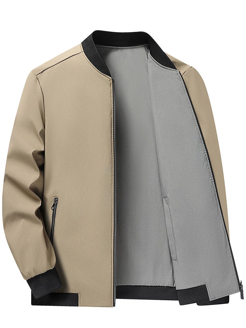 FIRS Reversible Wrinkle-Resistant Men's Jacket Spring Autumn Business Casual Baseball Collar Short New Dad Workwear Coat 13