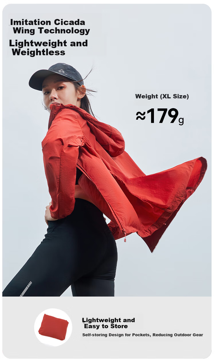Pioneer Camp Zhuque Sun Protection Jacket for Women, Summer Outdoor Breathable UV-Resistant Hooded Original Yarn Sunscreen Coat, Lightweight Outer Layer 8