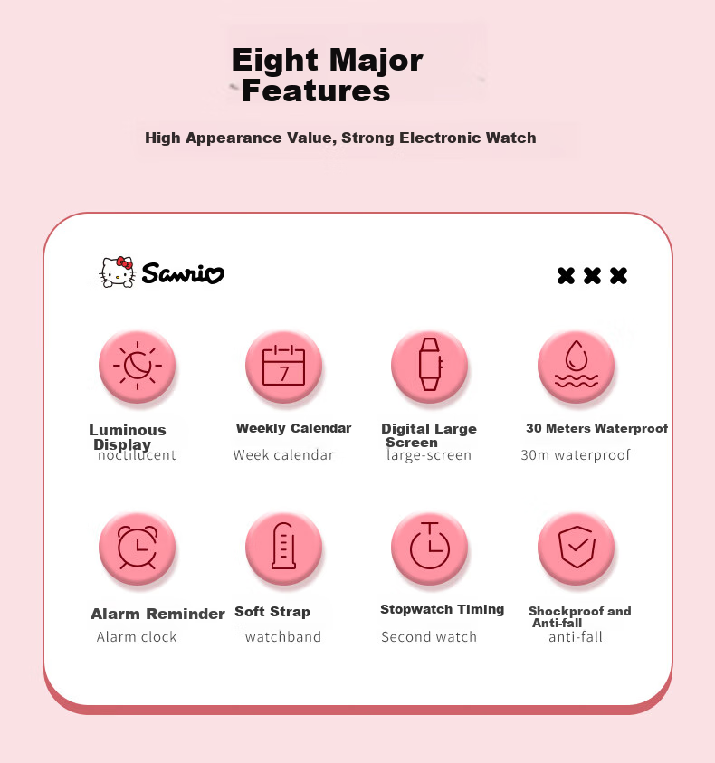 Hello Kitty Children's Watch for Girls Aged 6-12 Elementary And Middle School Students Sports Smart Watch Electronic Watch for Students 878 2