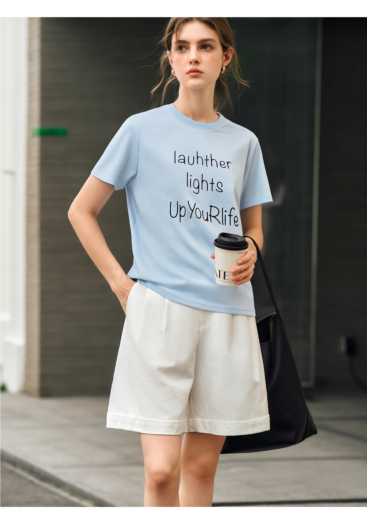 Oulain Letter Print Short-Sleeve T-Shirt, Women's Versatile Loose Casual Round Neck Top, Purple, S 35