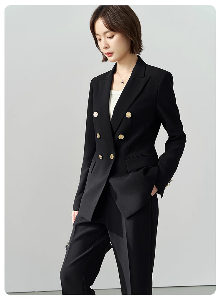 Bodexiaojie Women's High-End Suit Set for Commuting, Interviews, Professional Wear, Wrinkle-Resistant Business Blazer for Petite Figures 12