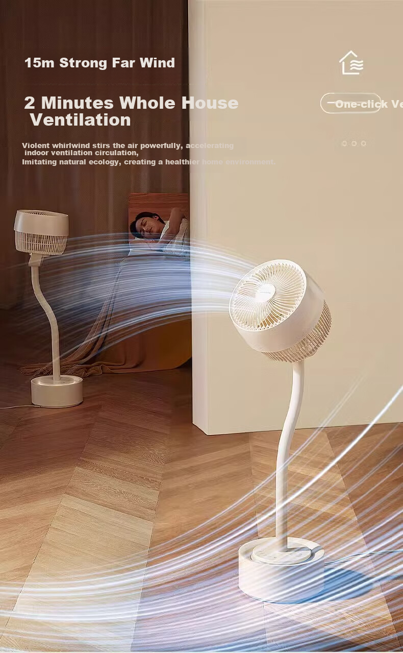 Amadana Japanese Three-Head Air Circulation Fan C8 Electric Fan Floor Fan Standing Home Quiet Remote Control Household Turbine Fan High Air Volume 3 Multi-Head Electric Fan First-Class Energy Efficiency 5